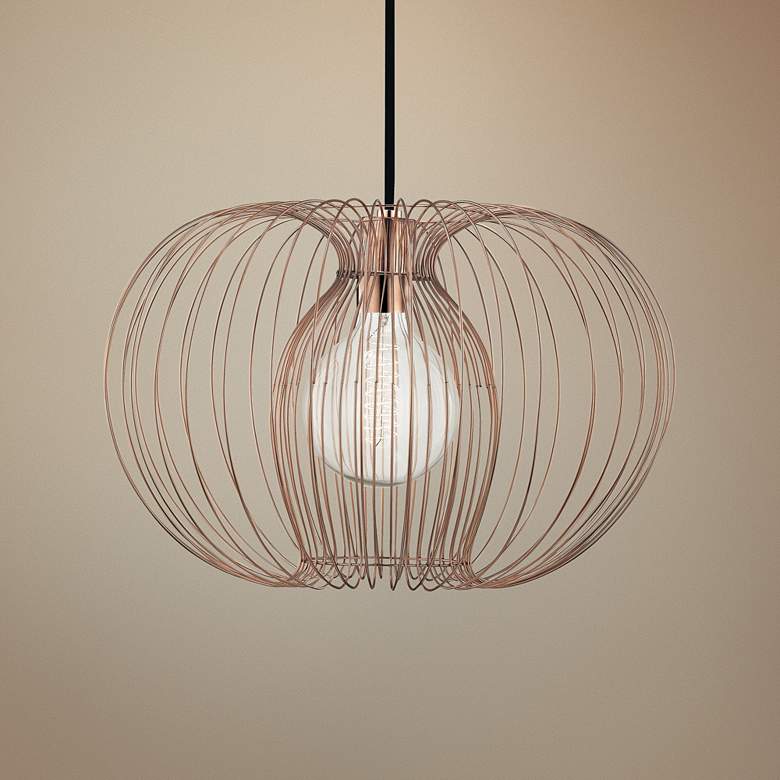 Image 1 Mitzi Jasmine 17 inch Wide Polished Copper Pendant Light