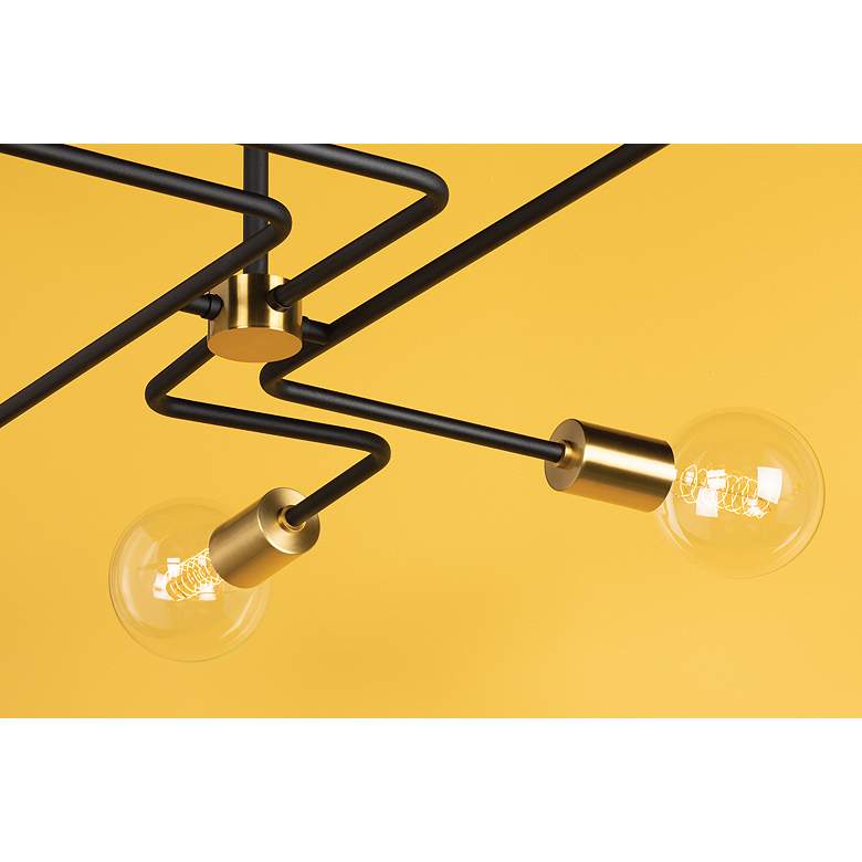 Image 3 Mitzi Jena 40"W Black and Aged Brass 6-Light Ceiling Light more views