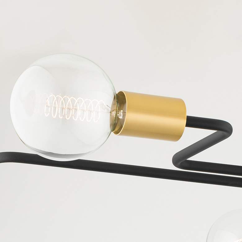 Image 4 Mitzi Jena 40"W Black and Aged Brass 6-Light Ceiling Light more views