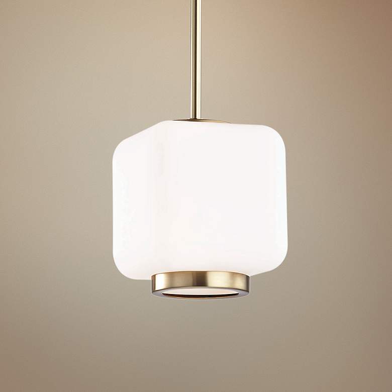 Image 1 Mitzi Jenny 6 1/2" Wide Aged Brass Mini Pendant