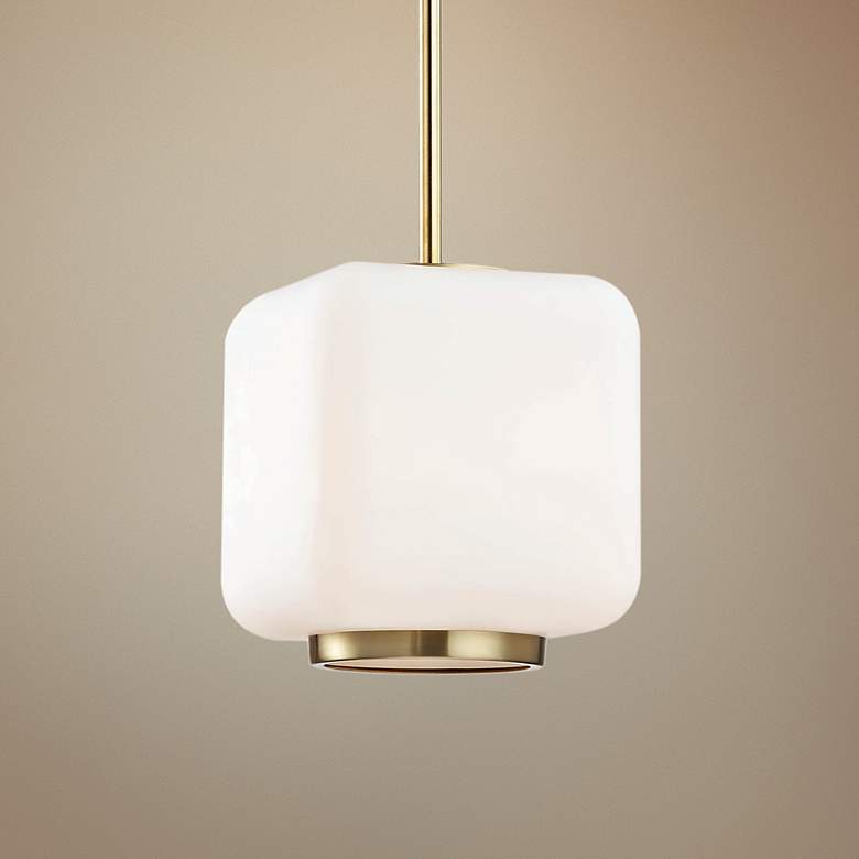 Image 1 Mitzi Jenny 9 1/2" Wide Aged Brass Mini Pendant