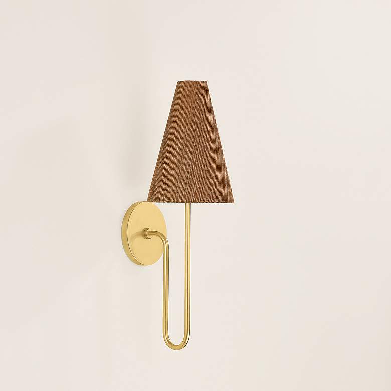 Image 3 Mitzi Jessel 19" High Aged Brass Wall Sconce more views
