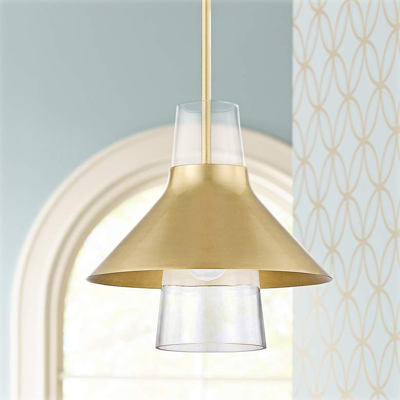 Image 1 Mitzi Jessy 12" Wide Aged Brass Mini Pendant Light