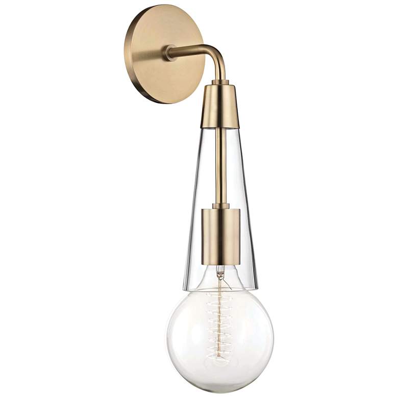 Image 1 Mitzi Joni 18 1/4" High Aged Brass Wall Sconce