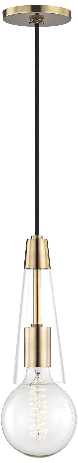 Mitzi Joni 5" Wide Aged Brass Mini Pendant