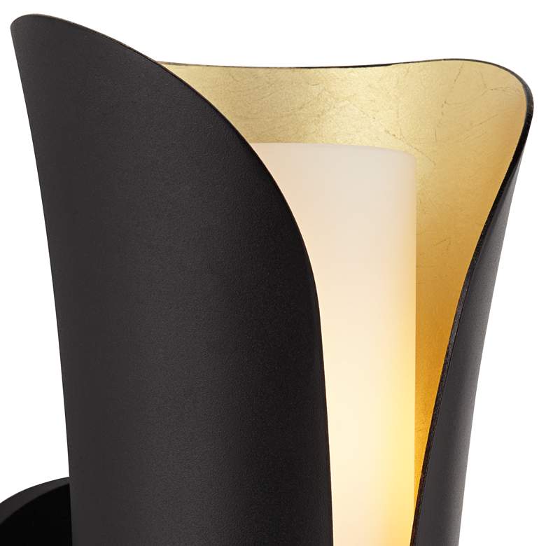 Image 3 Mitzi Josie 13 1/2" High Gold Leaf and Black Modern Wall Sconce more views