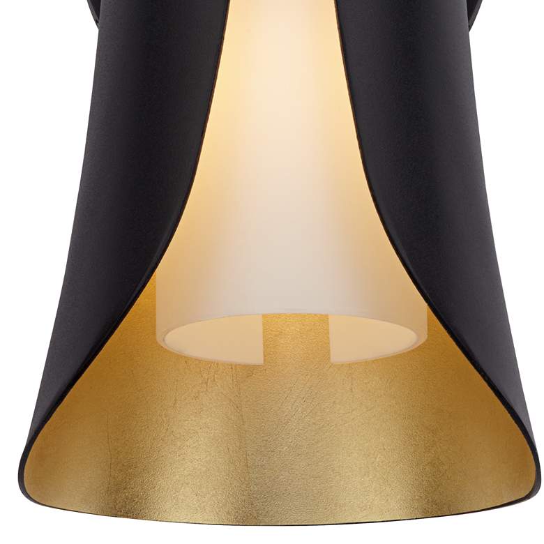 Image 4 Mitzi Josie 13 1/2" High Gold Leaf and Black Modern Wall Sconce more views