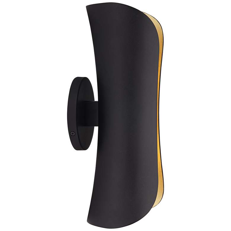 Image 7 Mitzi Josie 13 1/2" High Gold Leaf and Black Modern Wall Sconce more views