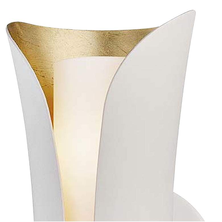 Image 2 Mitzi Josie 13 1/2" High Gold Leaf and White Wall Sconce more views