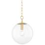 Mitzi Juliana 11.5" Wide Brass and Clear Glass Globe Pendant