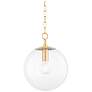 Thumbnail1 of Mitzi Juliana 11 1/2" Wide Brass and Clear Glass Globe Pendant