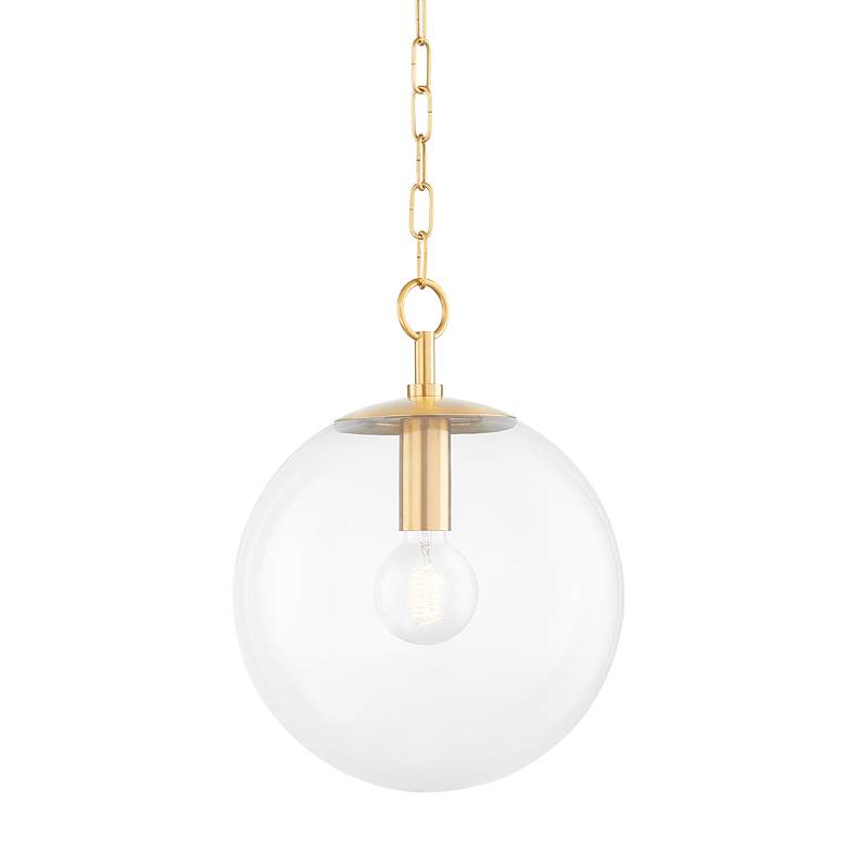 Image 2 Mitzi Juliana 11 1/2" Wide Brass and Clear Glass Globe Pendant more views