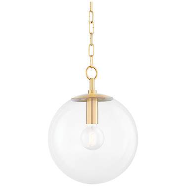 Mitzi Juliana 11 1/2" Wide Brass and Clear Glass Globe Pendant