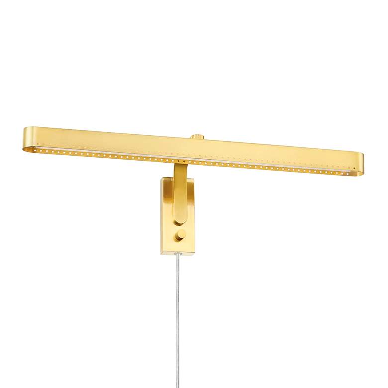 Image 1 Mitzi Julissa 24 inch Wide Aged Brass Plug-In LED Picture Light