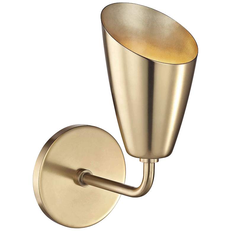 Image 3 Mitzi Kai 10 1/4" High Aged Brass LED Wall Sconce more views