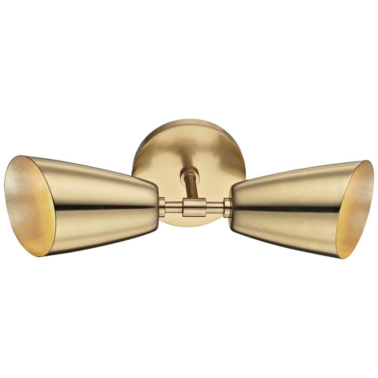 Image 3 Mitzi Kai 15" High Aged Brass 2-Light LED Wall Sconce more views