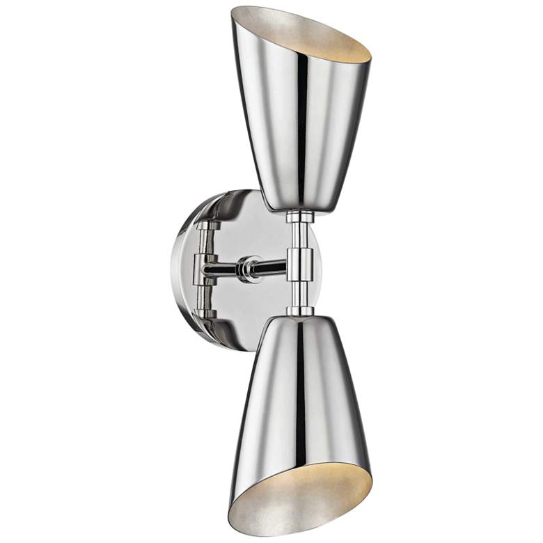 Image 1 Mitzi Kai 15" High Polished Nickel 2-Light LED Wall Sconce