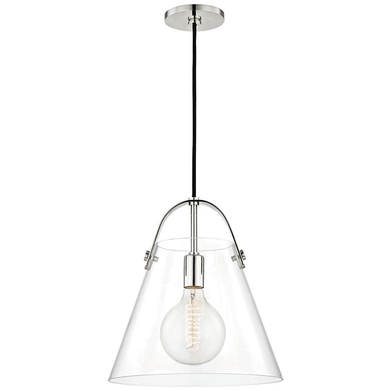 Image 1 Mitzi Karin 12 3/4" Wide Polished Nickel Pendant Light