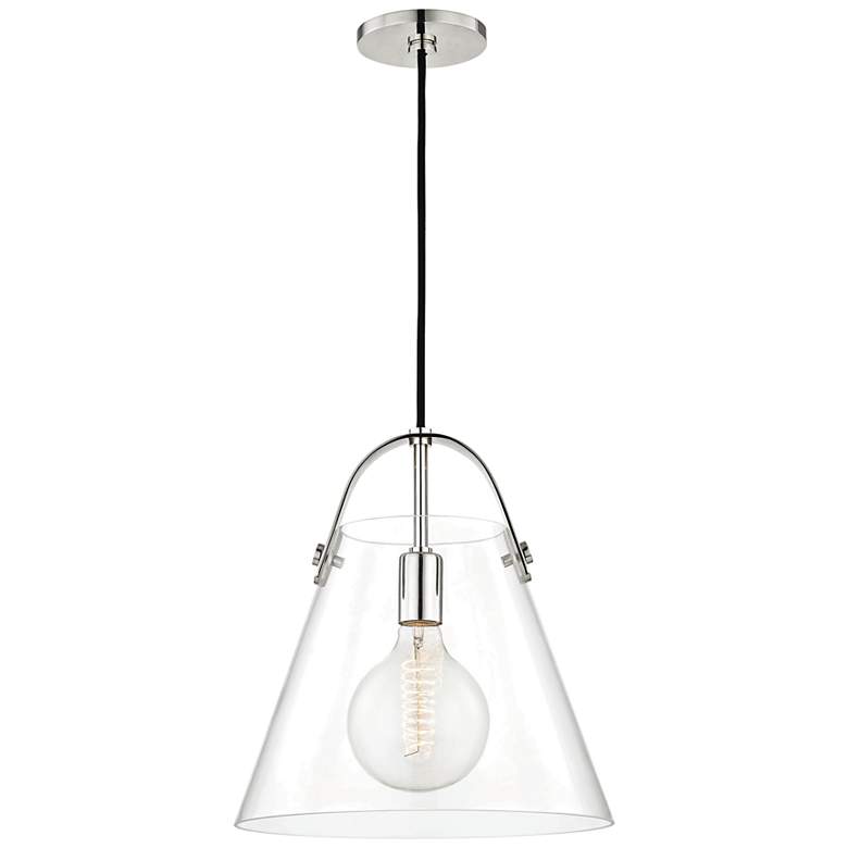 Image 1 Mitzi Karin 12 3/4 inch Wide Polished Nickel Pendant Light