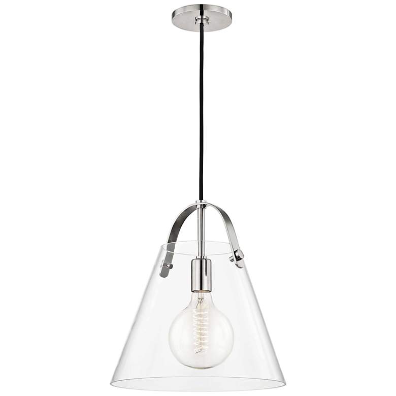 Image 4 Mitzi Karin 12 3/4 inch Wide Polished Nickel Pendant Light more views