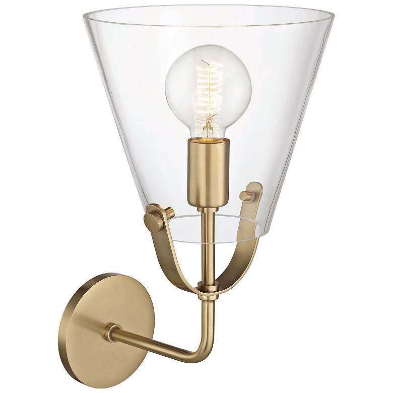 Image 4 Mitzi Karin 15 1/4" High Aged Brass Wall Sconce more views