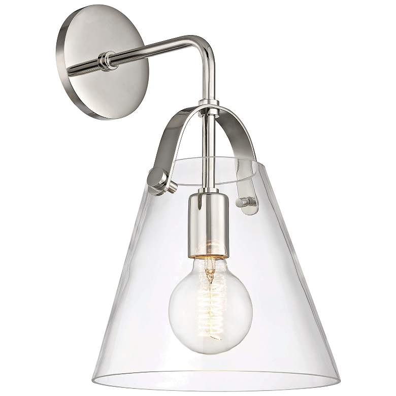 Image 1 Mitzi Karin 15 1/4" High Polished Nickel Wall Sconce
