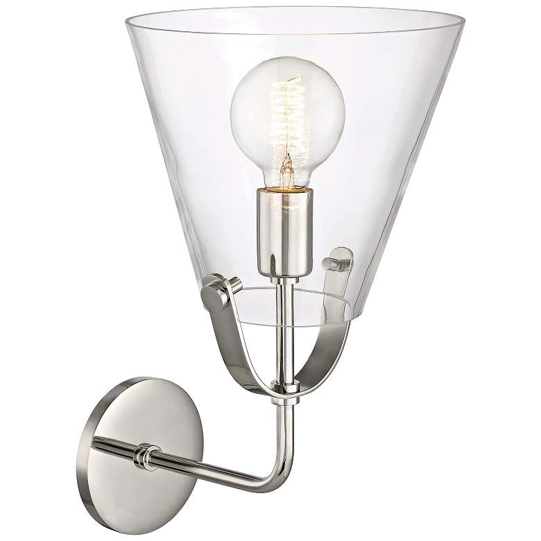 Image 3 Mitzi Karin 15 1/4" High Polished Nickel Wall Sconce more views