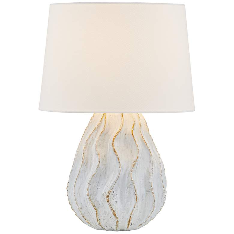 Image 2 Mitzi Karla Table Lamp 14.25" in Aged Brass and Ceramic Sea Salt