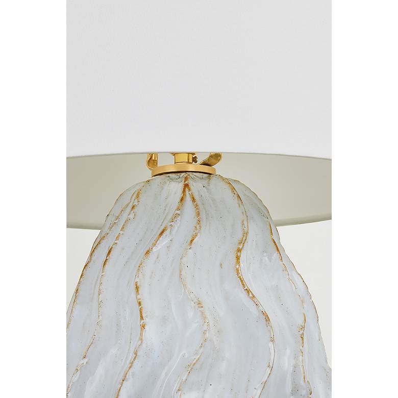 Image 5 Mitzi Karla Table Lamp 14.25" in Aged Brass and Ceramic Sea Salt more views