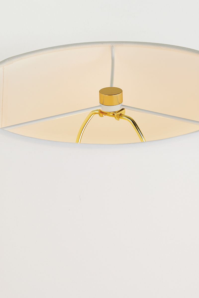 Mitzi Karla Table Lamp 14.25" in Aged Brass and Ceramic Sea Salt