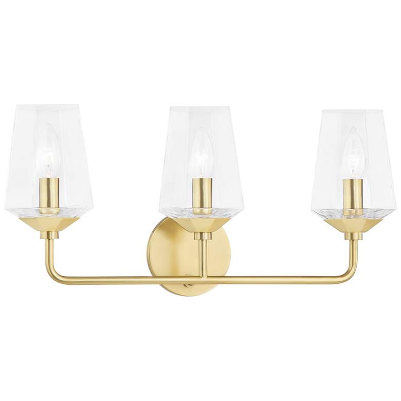 Image 2 Mitzi Kayla 21 3/4 inch Wide 3-Light Aged Brass Bath Light