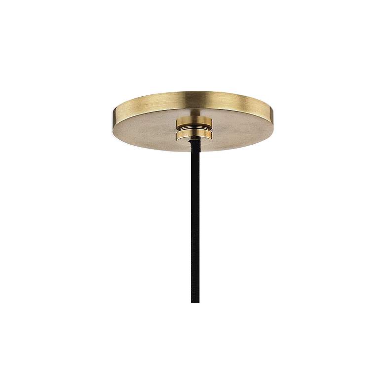 Image 4 Mitzi Kiki 14 inch Wide Aged Brass and Cream Shade Modern Pendant Light more views