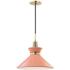 Mitzi Kiki 14" Wide Aged Brass Pendant Light w/ Pink Shade