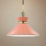 Mitzi Kiki 14" Wide Aged Brass Pendant Light w/ Pink Shade