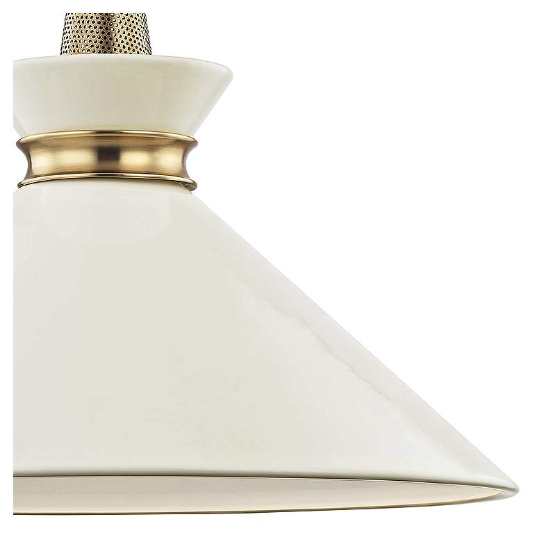 Image 3 Mitzi Kiki 18" Wide Aged Brass Pendant Light w/ Cream Shade more views