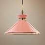 Mitzi Kiki 18" Wide Aged Brass Pendant Light w/ Pink Shade