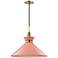 Mitzi Kiki 18" Wide Aged Brass Pink Shade Pendant Light
