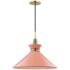 Mitzi Kiki 18" Wide Aged Brass Pink Shade Pendant Light