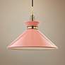 1_Mitzi Kiki 18" Wide Aged Brass Pink Shade Pendant Light
