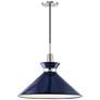 2_Mitzi Kiki 18" Wide Polished Nickel Navy Blue Shade Pendant Light