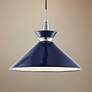 1_Mitzi Kiki 18" Wide Polished Nickel Navy Blue Shade Pendant Light