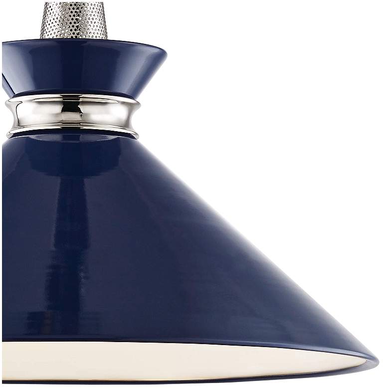 Image 3 Mitzi Kiki 18" Wide Polished Nickel Navy Blue Shade Pendant Light more views