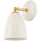 Mitzi Kirsten 11 1/2" High Cream and Aged Brass Ceramic Wall Sconce
