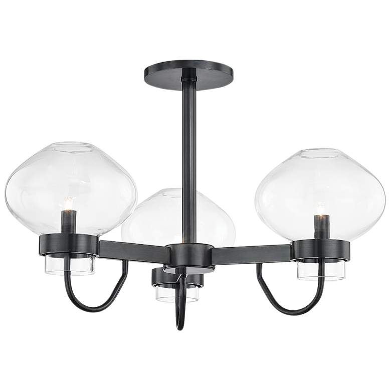 Image 1 Mitzi Korey 24" Wide Old Bronze 3-Light Ceiling Light