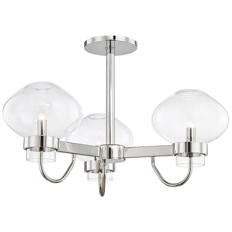 Image 1 Mitzi Korey 24" Wide Polished Nickel 3-Light Ceiling Light