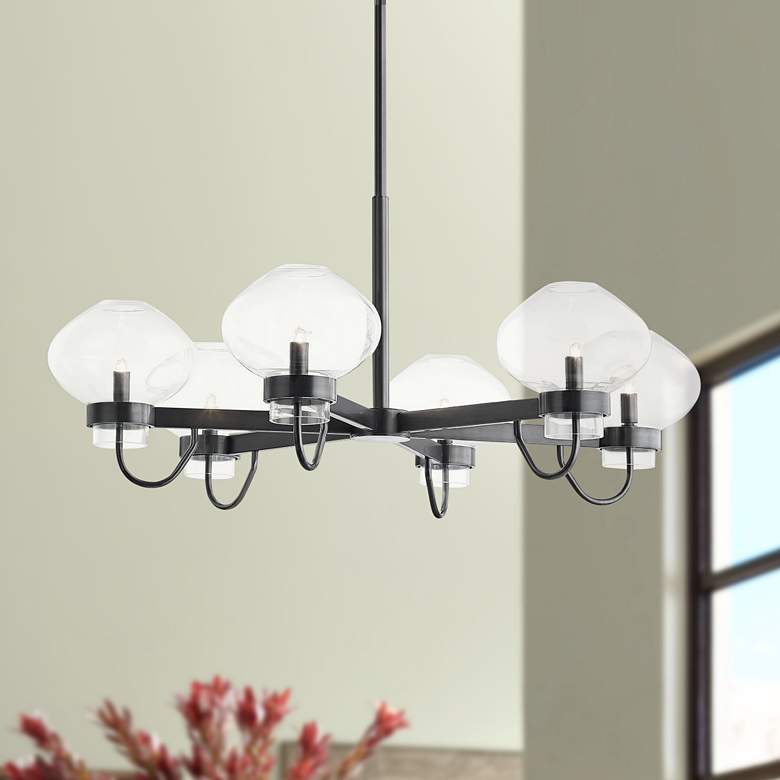 Image 1 Mitzi Korey 34" Wide Old Bronze 6-Light Chandelier