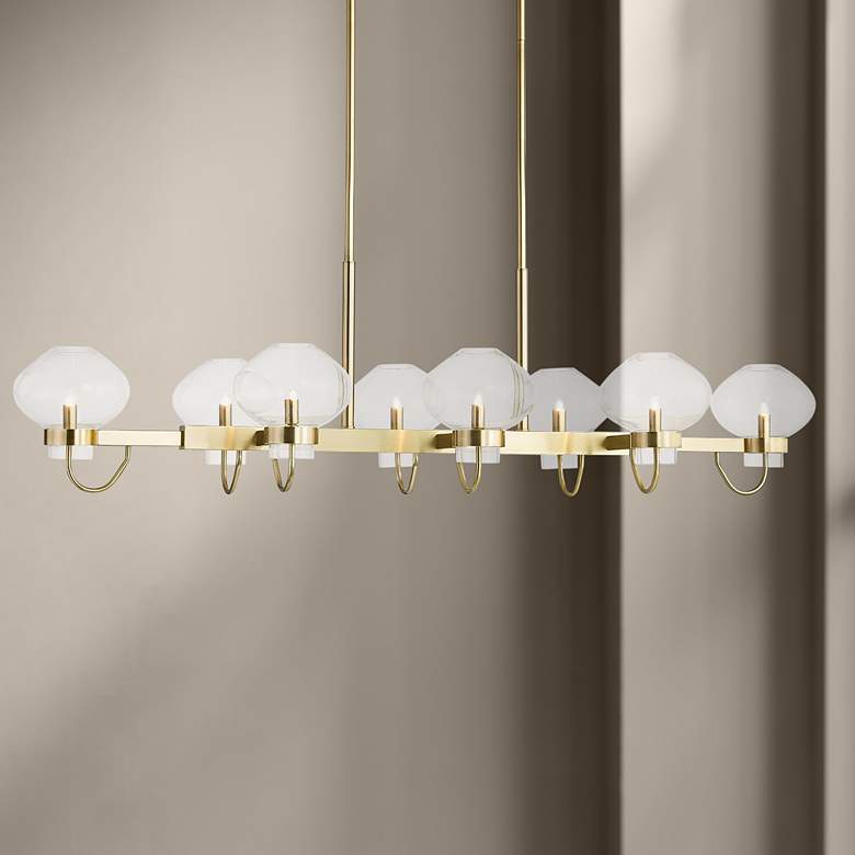 Image 1 Mitzi Korey 57 1/2"W Aged Brass 8-Light Island Chandelier