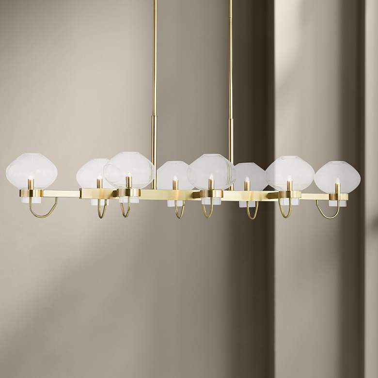 Image 1 Mitzi Korey 57 1/2 inchW Aged Brass 8-Light Island Chandelier