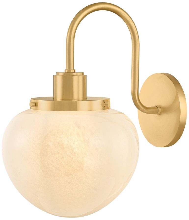 Image 2 Mitzi Kristen Wall Sconce Aged Brass/Ceramic Gossamer Ivory more views