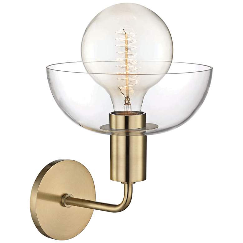 Image 3 Mitzi Kyla 13 1/2 inch High Aged Brass Wall Sconce more views